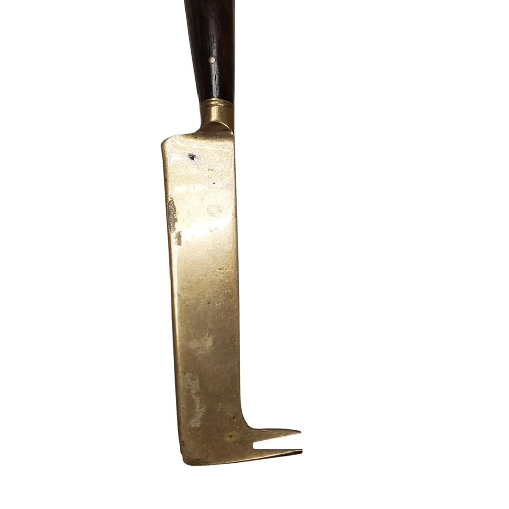 Vintage Siam Thailand Sitting Buddha Bronze & Wood Handle Cheese Knife/Pick